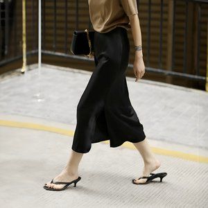 Flowy Satin Midi Skirt (NWT)